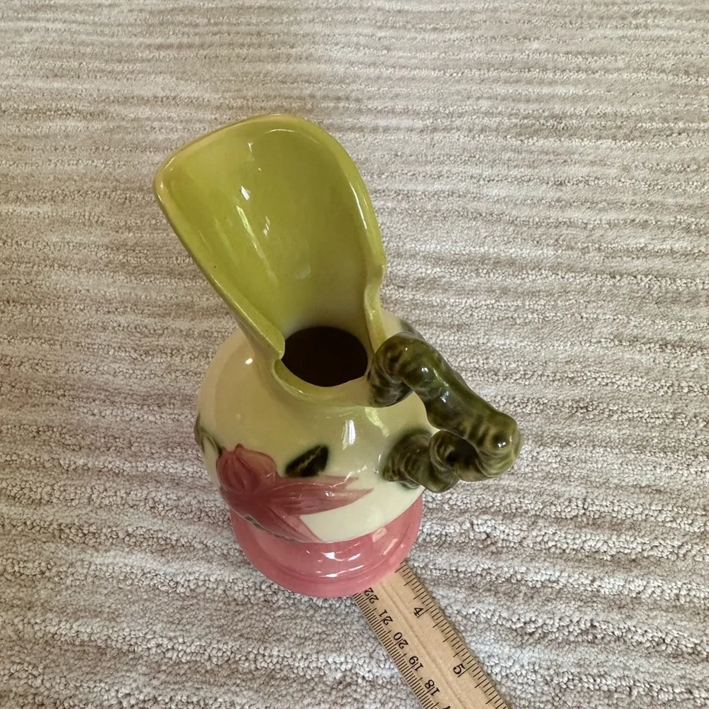 Vintage Hull Pottery Ewer Wonderland Pattern Small Pitcher Vase 6.5”